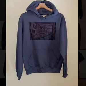 “Italy Canal” printed hoodie
